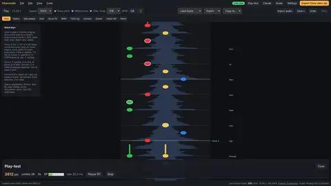 Chartsmith play-test mode next to the editor.