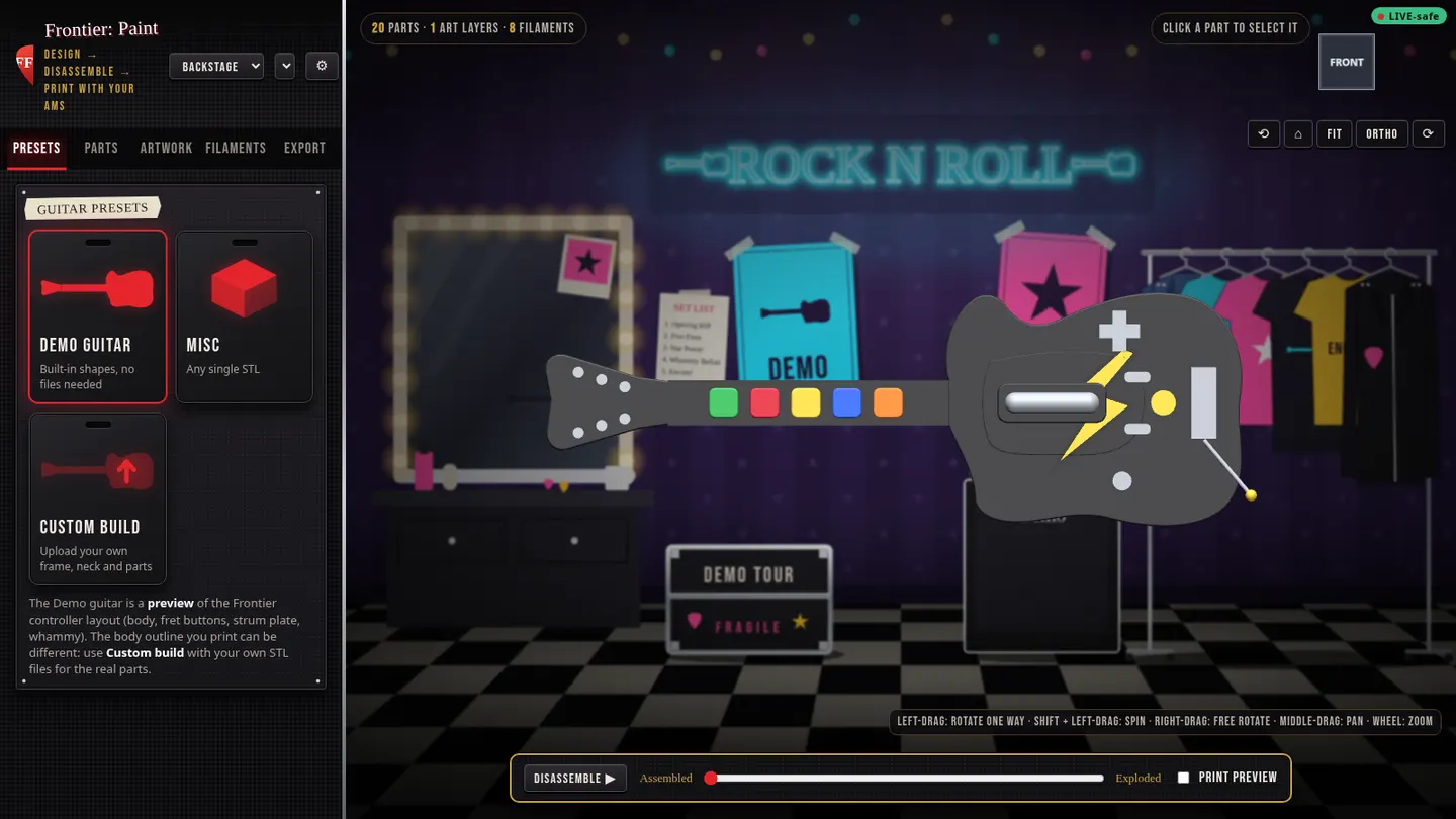 Frontier: Paint, the painting app, with a guitar on the canvas